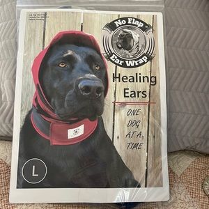 No Flap Ear Wrap for Dogs size Large, denim